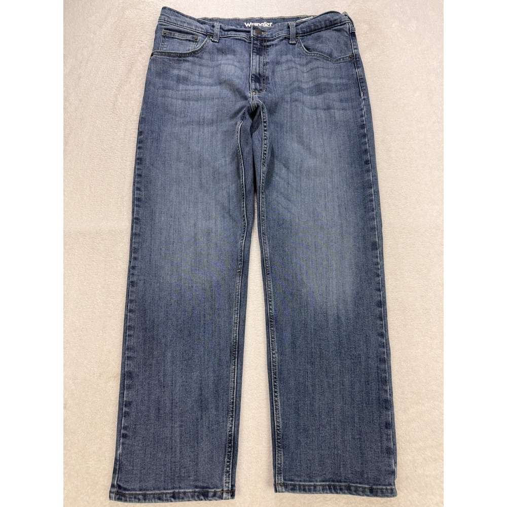 Wrangler Jeans Men 36x29 Blue Straight 10MGW Medium‎ Denim Regular Fit